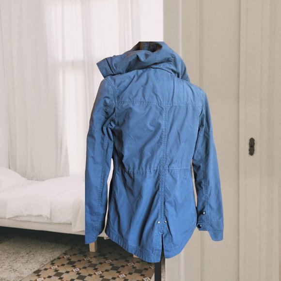 Soia & Kyo Women's Navy Hooded Jacket With Angled Pockets & Zipper Closure, XS - Picture 3 of 9